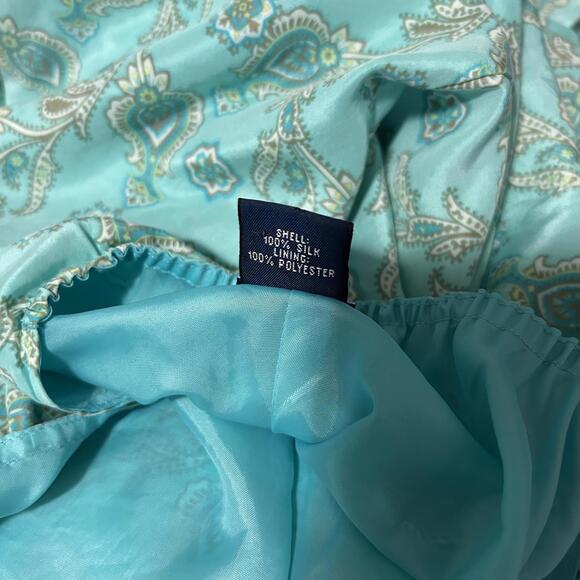 GAP Blue Floral Paisley 100% Silk Halter Dress Women's Size 0 - Picture 6 of 7